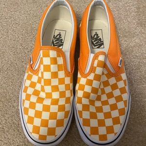 orange checkered board vans